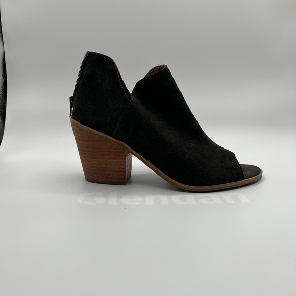 Susina Women’s Carina Lea Olive Suede Open Toe Heel Booties - Size 10 - Picture 3 of 11